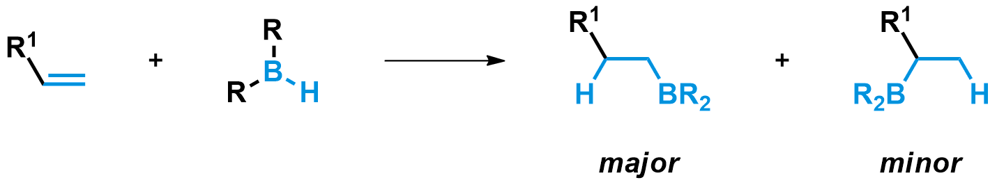 hydroboration of terminal alkenes gives the terminal borane as major product